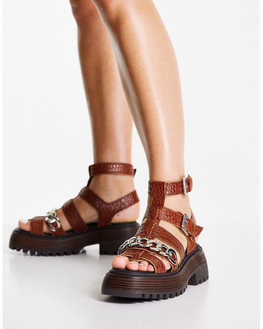 topshop tan leather sandals