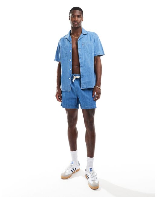 Levi's – schlichte chino-shorts aus em denim, kombiteil in Blue für Herren