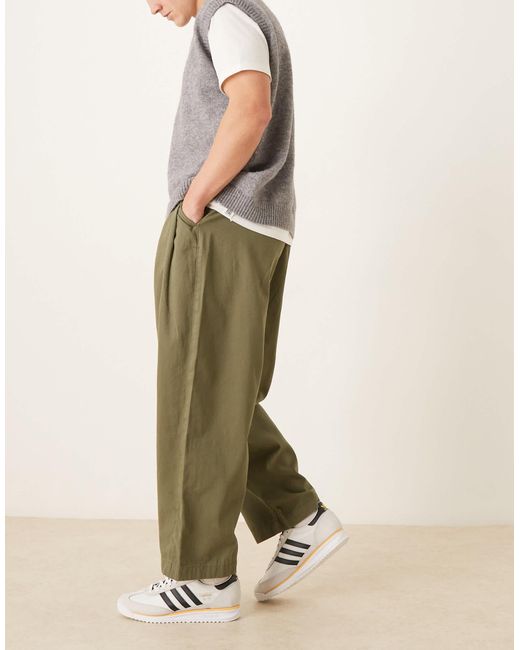 Pantalon chino fuselé oversize - kaki ASOS pour homme en coloris Natural