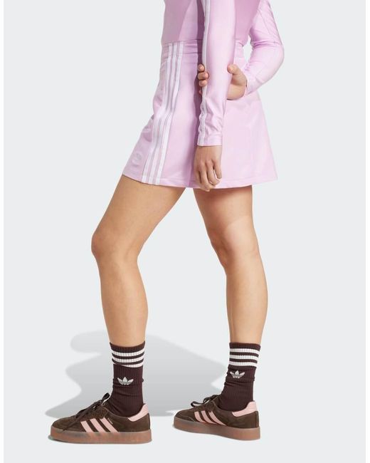Adidas Originals Pink Adicolor 3-Stripes Mini Skirt