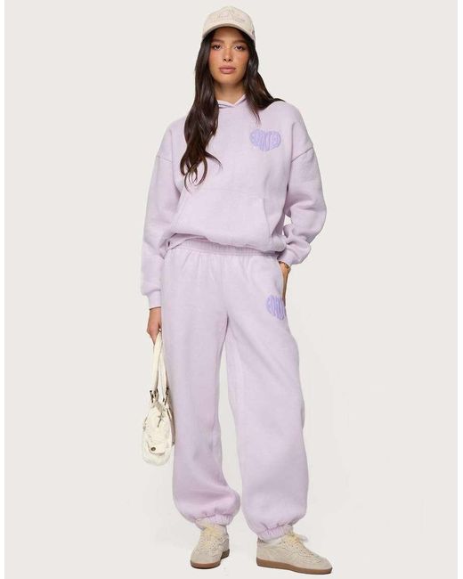 Edikted Purple Major Love Sweatpants