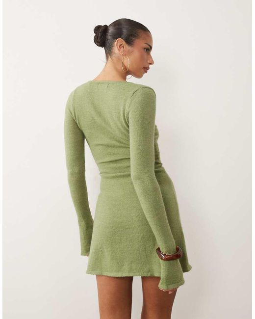 Motel Green Kodia Scoop Neck Shell Knit Mini Dress