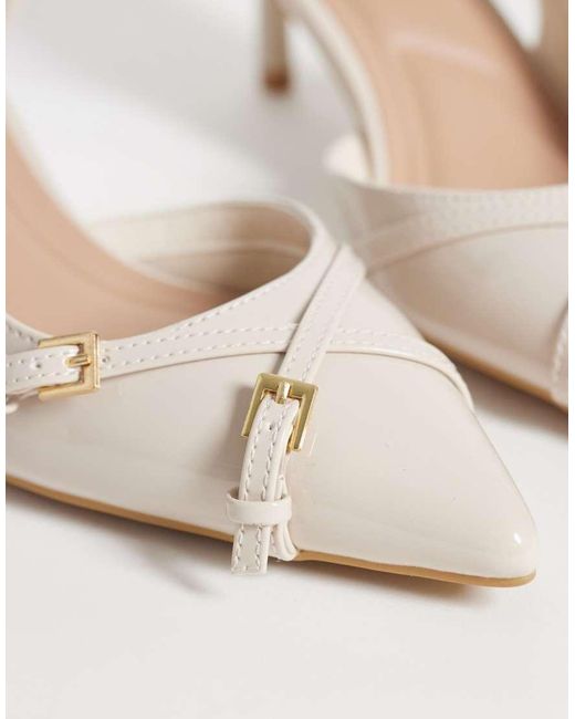 New Look Natural Buckle Pointed Sling Back Heeled Shoe