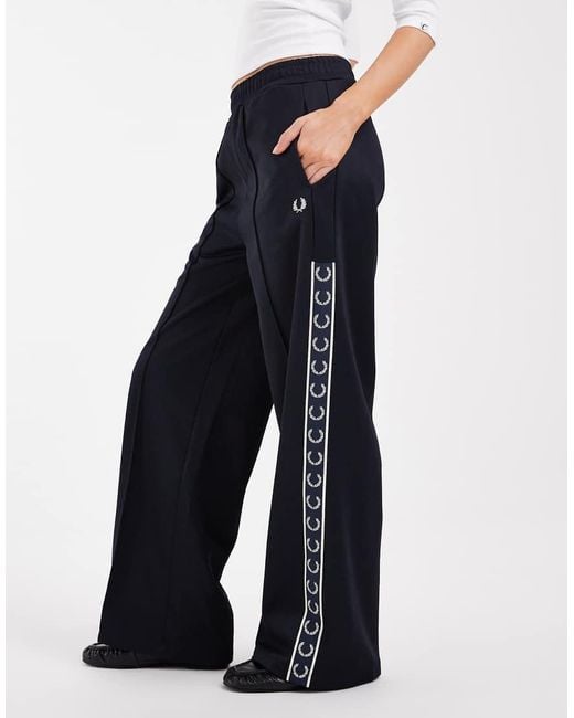 Fred Perry White Taped Track Pants