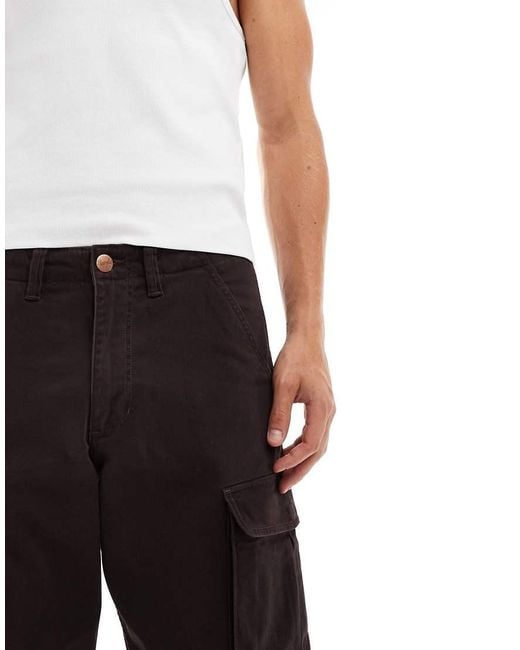 Wrangler Black Casey Jones Workwear Relaxed Fit Twill Cargo Pants for men