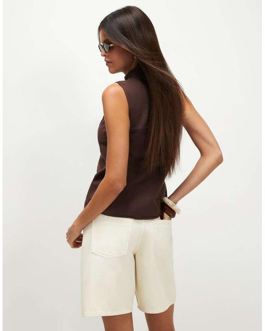 River Island Brown Sleeveless Drummer Top