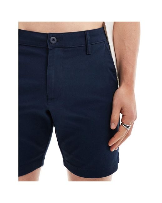 ASOS Blue 2 Pack Skinny Mid Length Chino Shorts for men