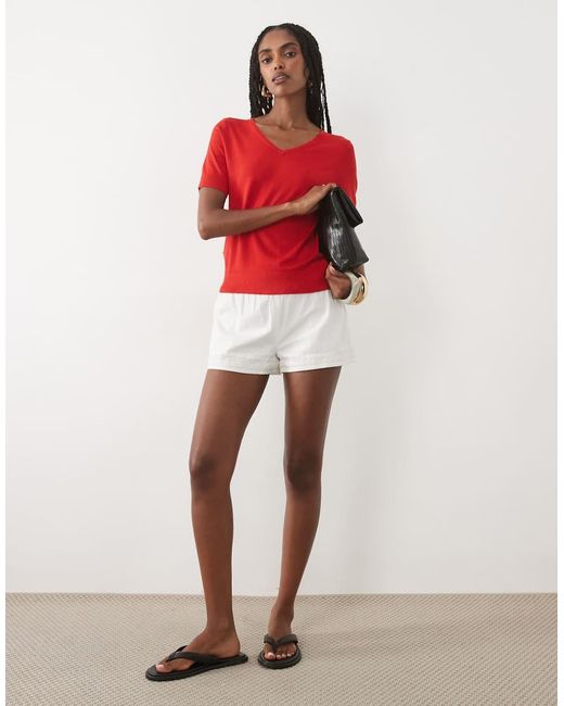 Mango Red V Neck T-Shirt