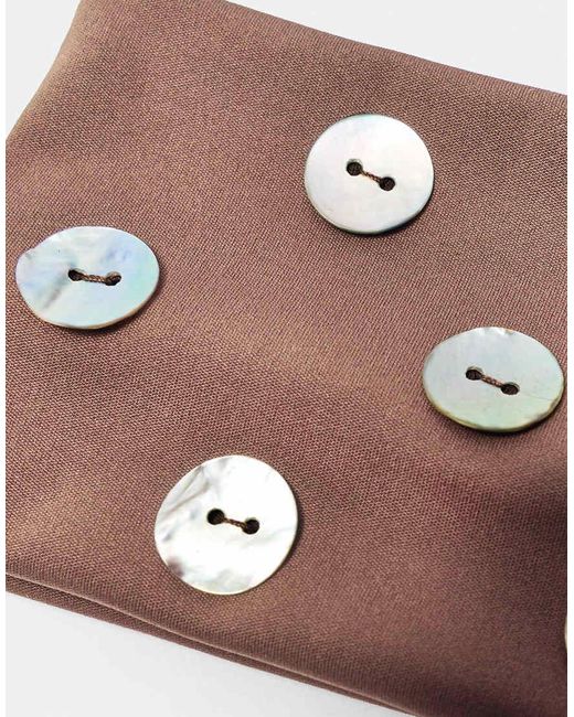 Pull&Bear Brown Elastic Headband With Buttons