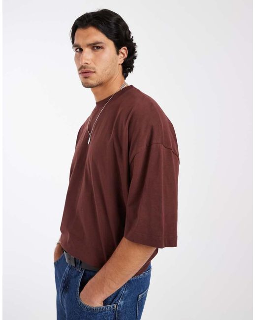 ASOS Red Oversized T-shirt With Storefront Graphic for men