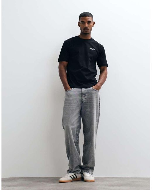 Parlez Black T-shirt With Graphic Back Print for men
