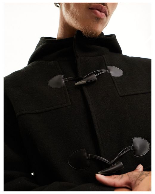 ASOS Duffle Coat in Black for Men Lyst UK
