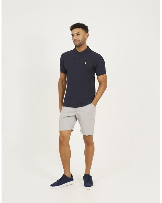 Brave Soul Blue Cotton Short Sleeve Polo Shirt for men