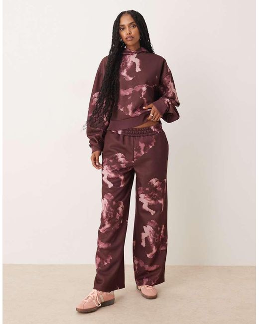 ASOS Red Co-ord Straight Leg jogger With All Over Floral Design