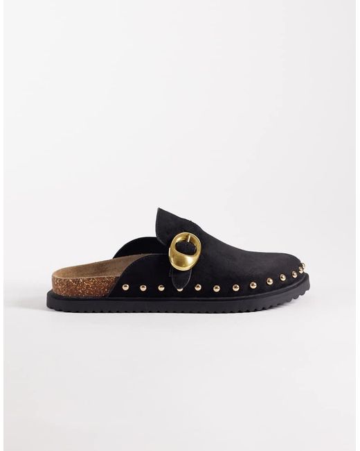 ASOS Brown Mellany Studded Footbed Mules