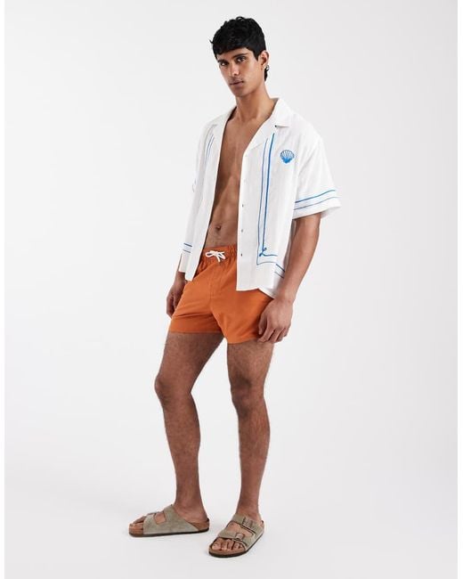 Aray White Embroidered Revere Beach Shirt for men