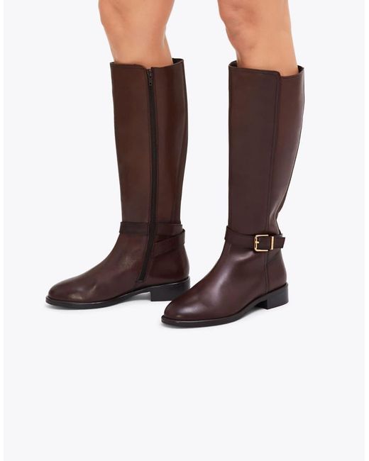 Carvela Kurt Geiger Brown Pienza Riding Boot Wf Knee Boots