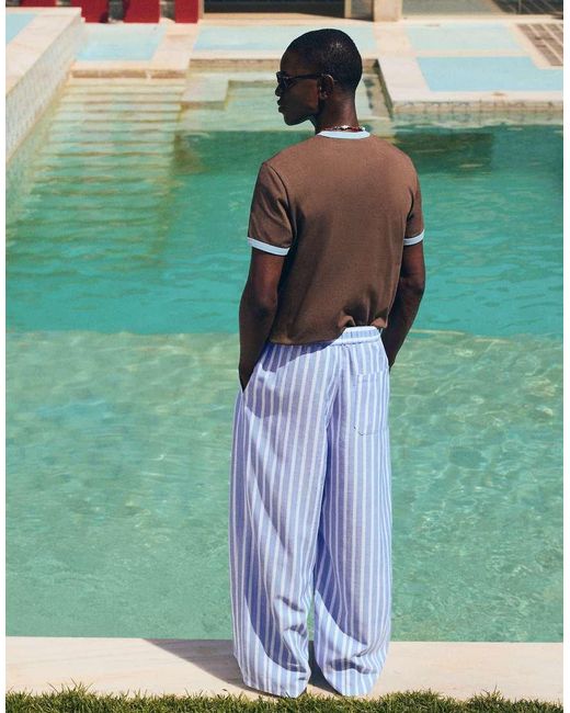Bershka Green Super Baggy Pyjama-Style Trousers for men