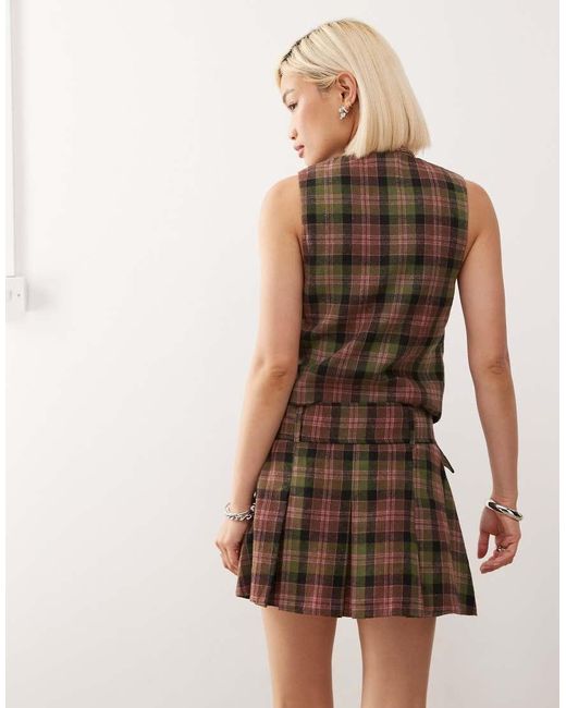Reclaimed Vintage Natural Mini Pleated Skirt