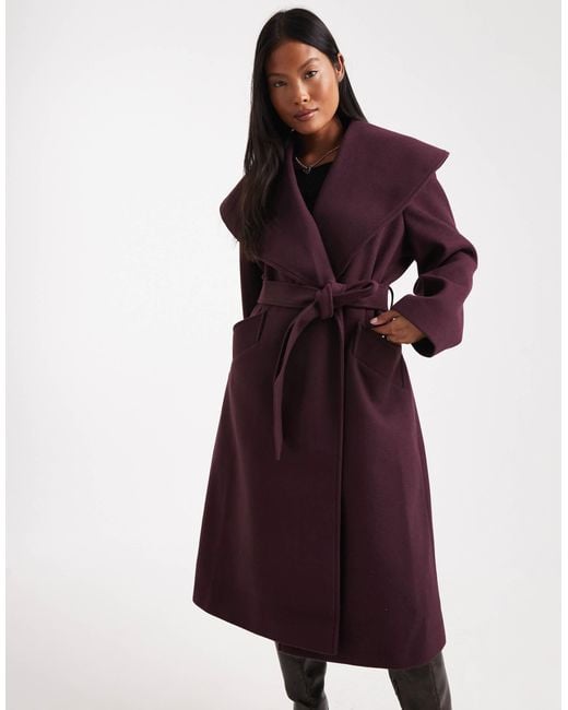 Miss Selfridge Purple Formal Wrap Coat