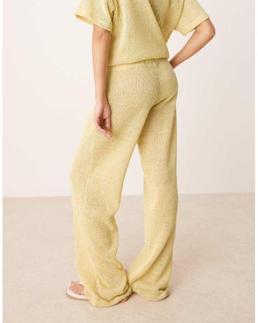 ASOS Broek Van Jersey Met Textuur En Wijde Pijpen in het Natural