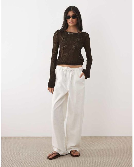 Mango Brown Crochet Beach Top