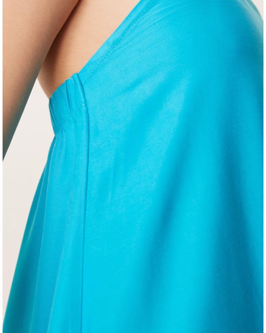 ASOS Blue – trägerloses cupro-maxikleid