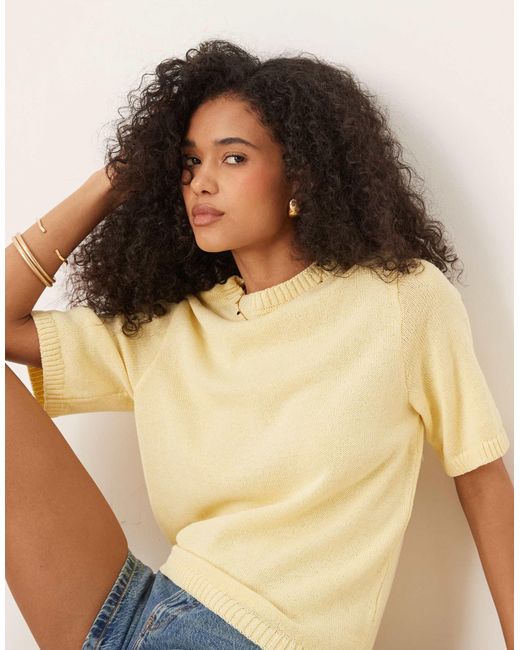 ASOS Natural Knitted Boxy T-shirt