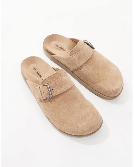 Pull&Bear Blue Slide On Mules for men