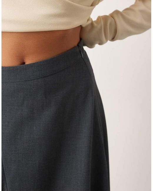 ARRANGE Gray Tailored Pleat Mix Skirt