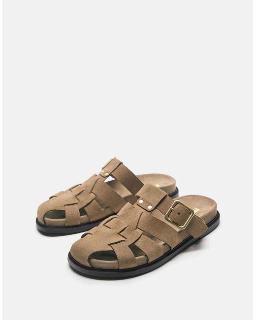 Pull&Bear Natural – cage – mules-sandalen