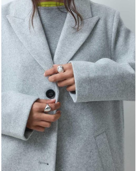ASOS Gray Single Breasted Chuck On Overcoat Light