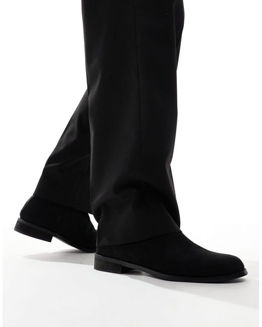 London Rebel Black Wide Fit Wide Fit Smart Formal Ankle Boots for men