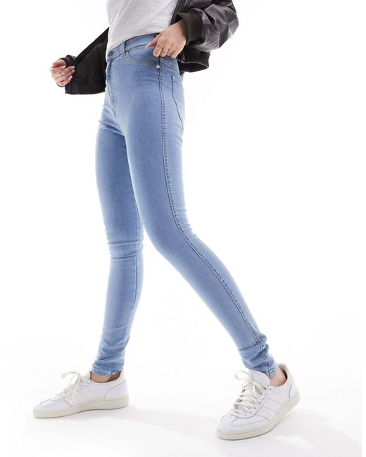 Solitaire - jeans super skinny a vita alta lavaggio pallido semplice beck di Dr. Denim in Blue