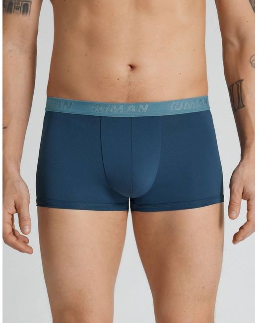 Intimissimi Blue Microfibre Boxers With Logo for men