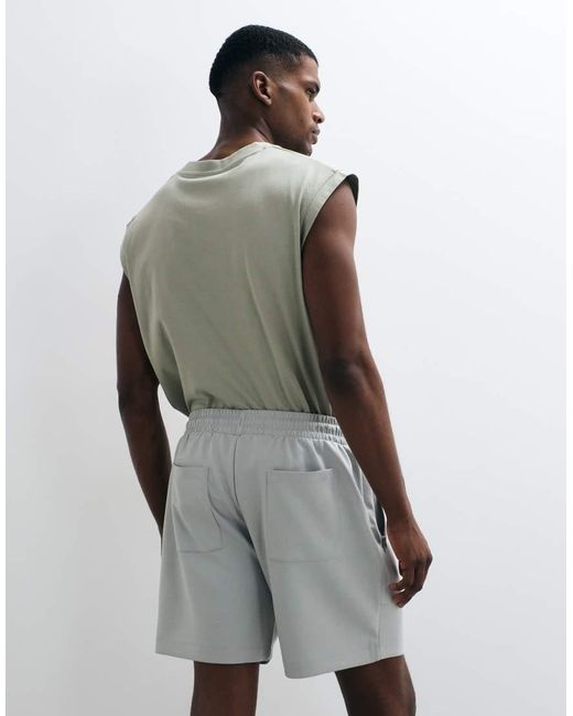 ASOS Gray Oversized Fit Zip Jersey Shorts for men