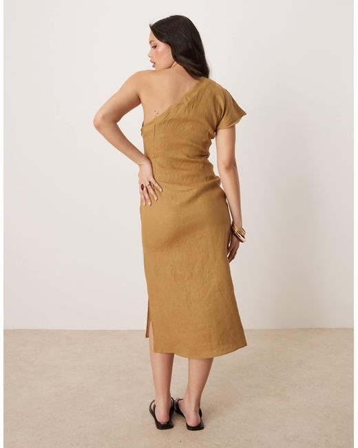 Mango Natural – midikleid aus reinem leinen