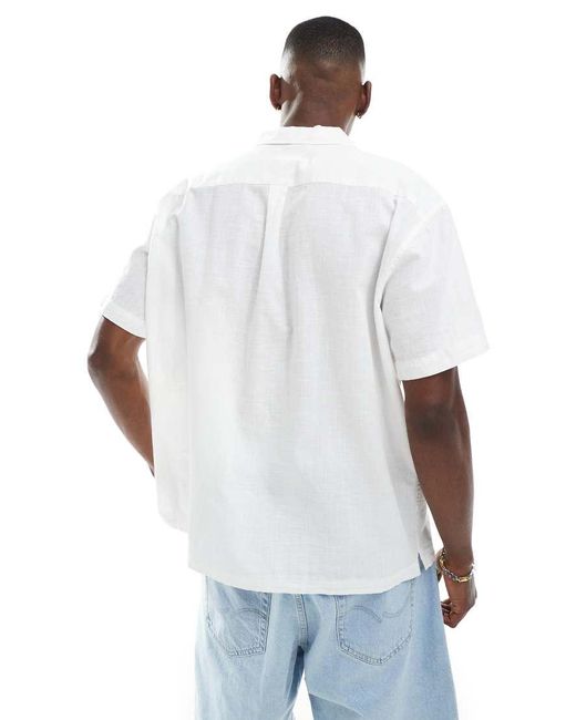Jack & Jones Overhemd Van Linnen Met Reverskraag in het White voor heren