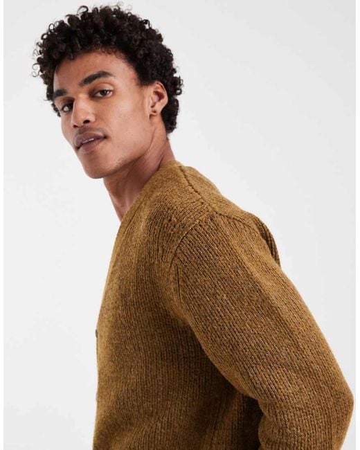 Levi's Brown Mammoth Button Up Knitted Cardigan for men