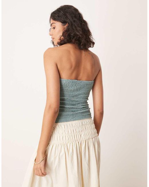 ASOS Natural Crochet Semi Sheer Long-Line Bandeau Top