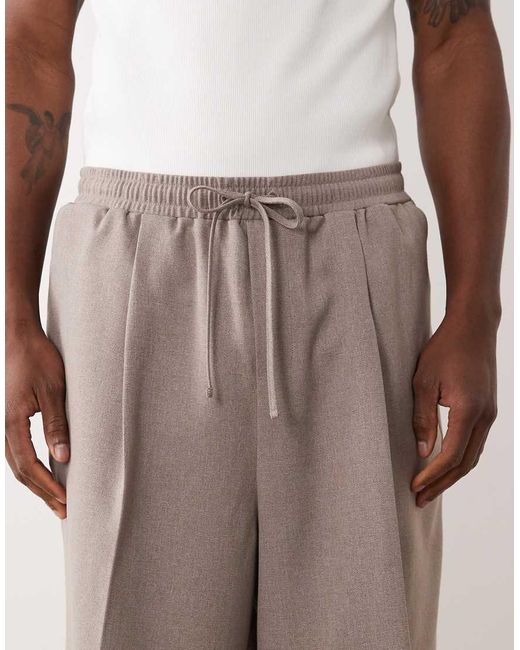 ASOS Natural Tailored Pull On Bermuda Shorts for men