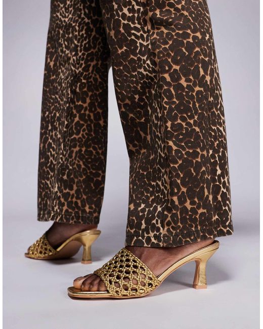 Public Desire Brown – maribelle – gewebte pantoletten