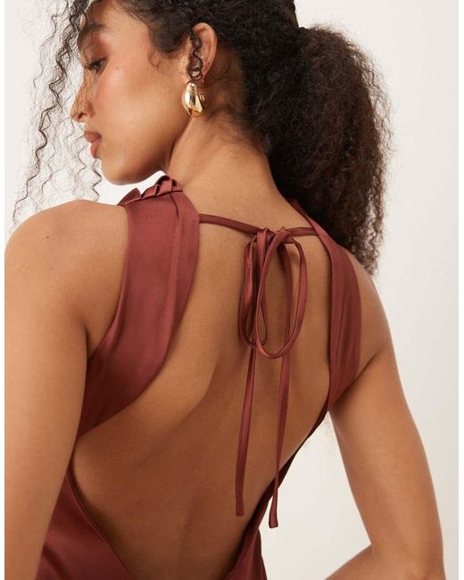 Pretty Lavish Natural Everlee Cowl Maxi Dress