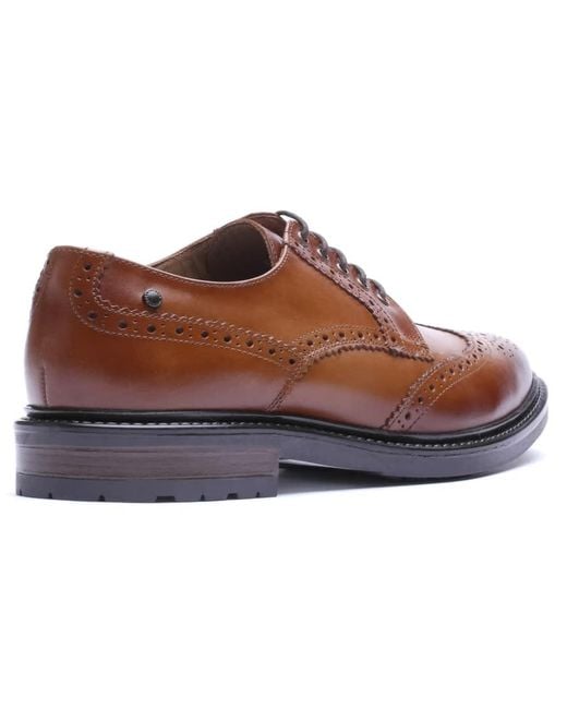 Base London Brown Tanner Brogue Shoe for men