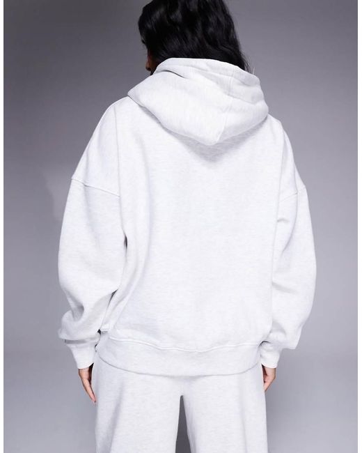 Kaiia Hoodie Van Katoenmix Met Geborduurd Geschreven Logo in het White