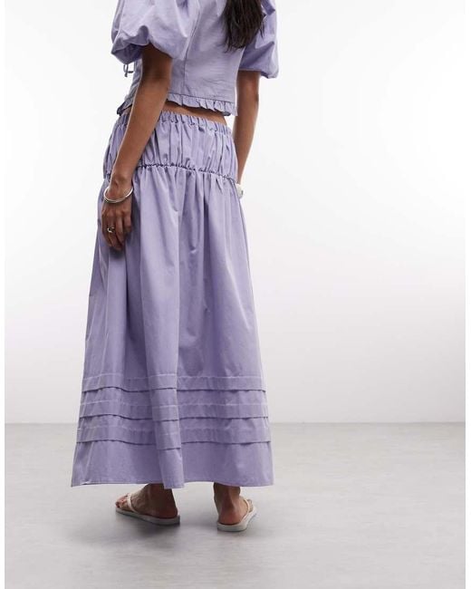 Reclaimed Vintage Purple Western Cowgirl Midi Skirt With Pintucks