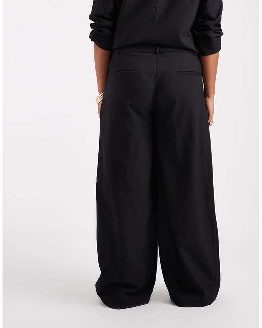 Collusion Black Plus Tailored Low Rise Relaxed Trousers