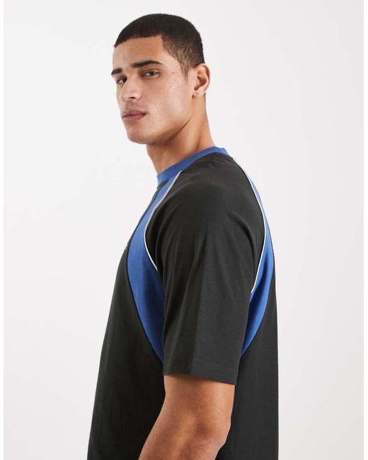 Cotton On Blue Boxy Oversized Graphic T-shirt for men
