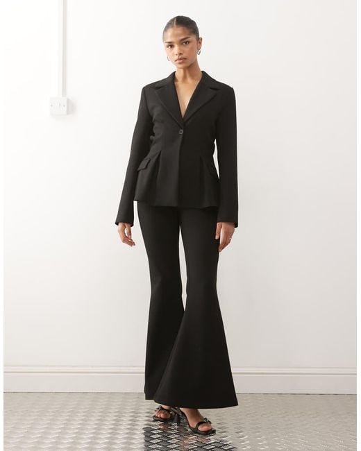 Monki Black Cinched Waist Blazer Suit Co-Ord