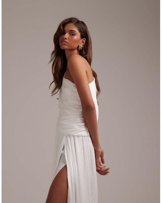 ASOS Brown One Shoulder Grecian Wedding Dress